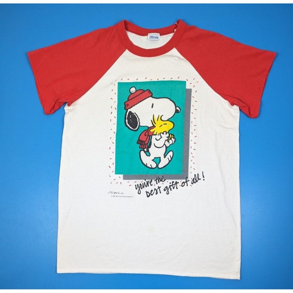 Vintage Snoopy T-Shirt Christmas Made In USA 60s Short Sleeve Mens One Size XL